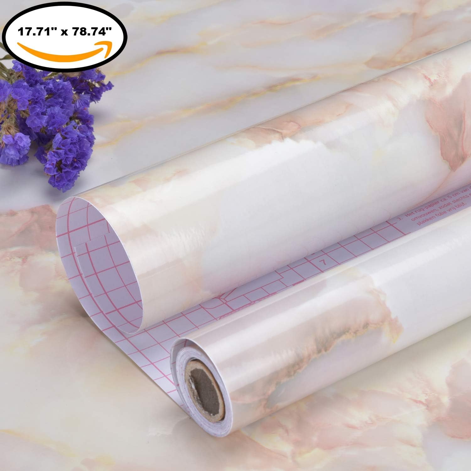 Art3d 17.7x78.7 Matt Marble Self - Adhesive Contact Paper for Countertops & Shelves