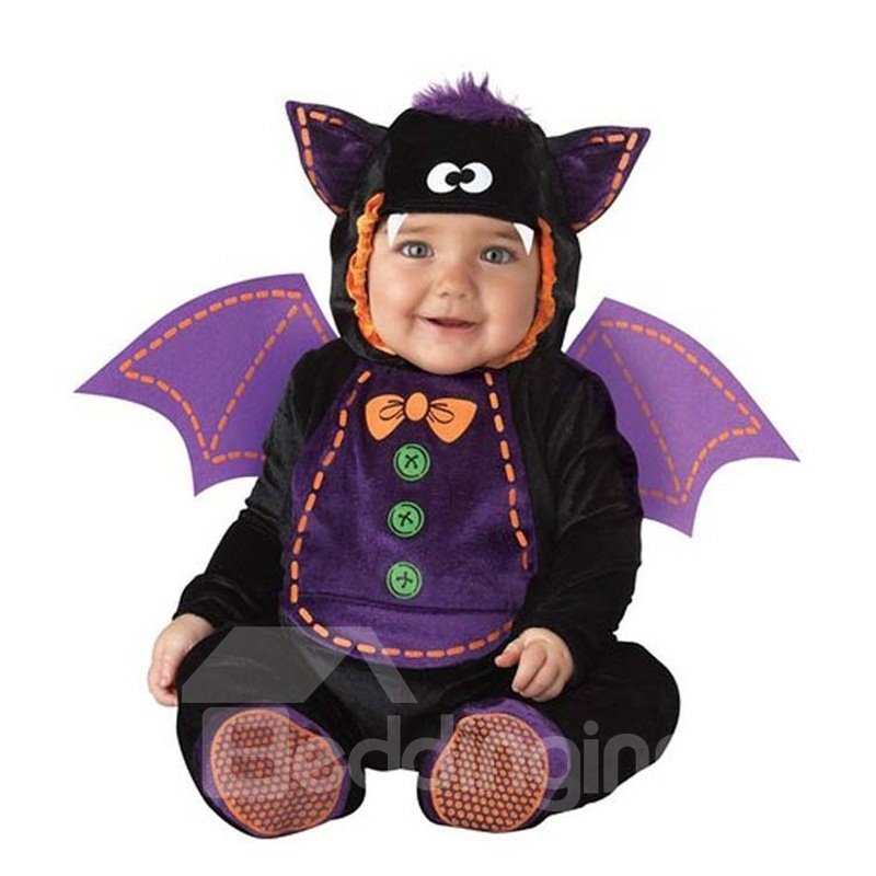 Polyester Black and Purple Bat-Shaped Swing Decoration Baby Costume